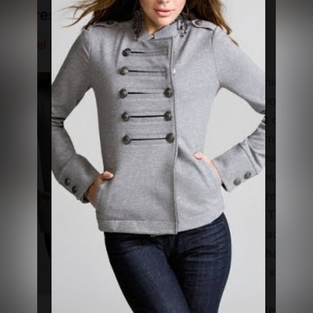 EXPRESS WOMEN'S Military Style Double Breasted Jacket Black SIZE Large NWT